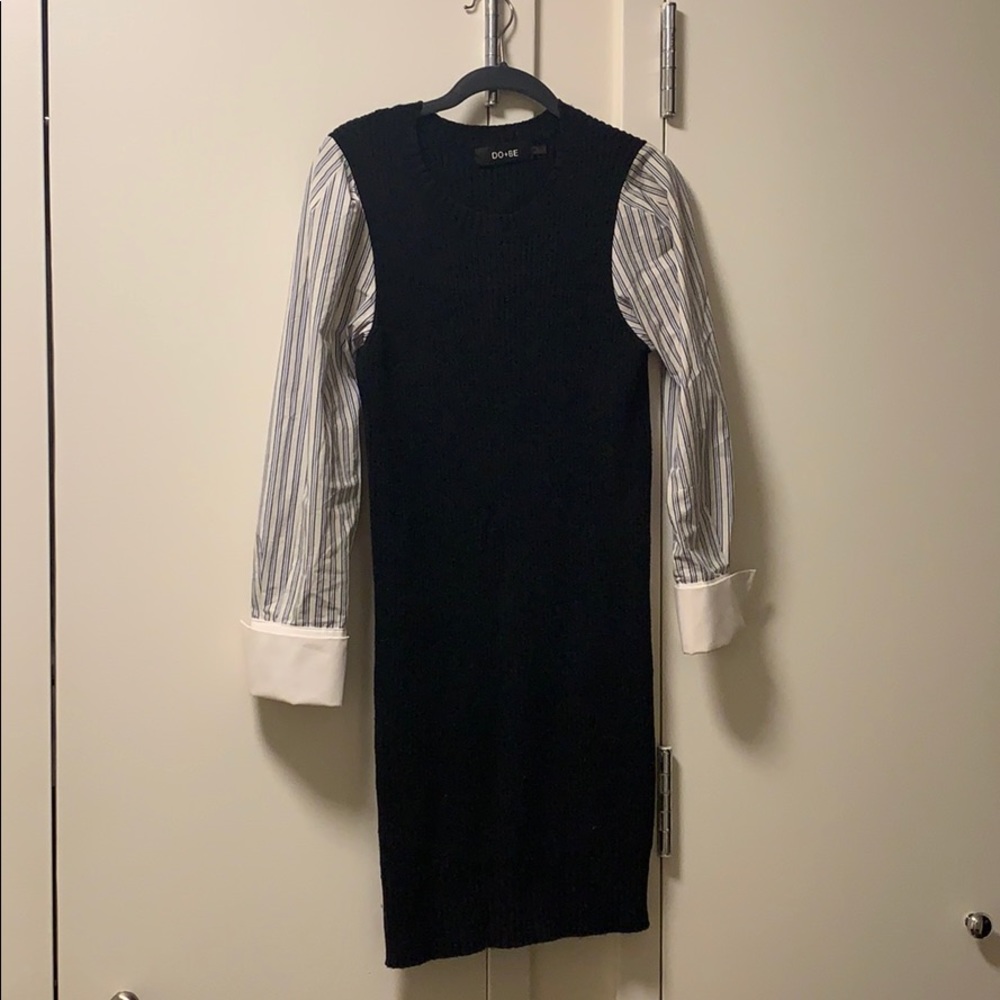 Sweater dress with button down sleeves